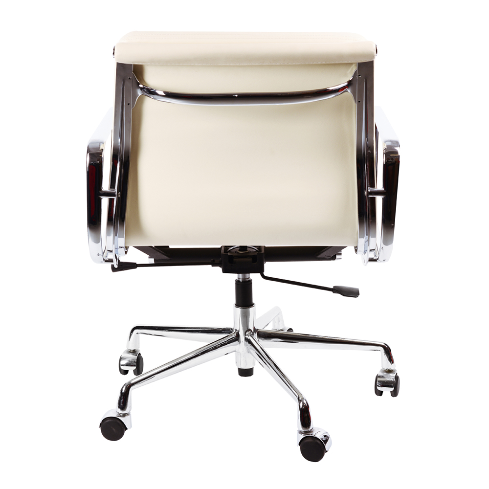 Эргономичное кресло Eames Soft Pad Office Chair EA 217, кремовая кожа