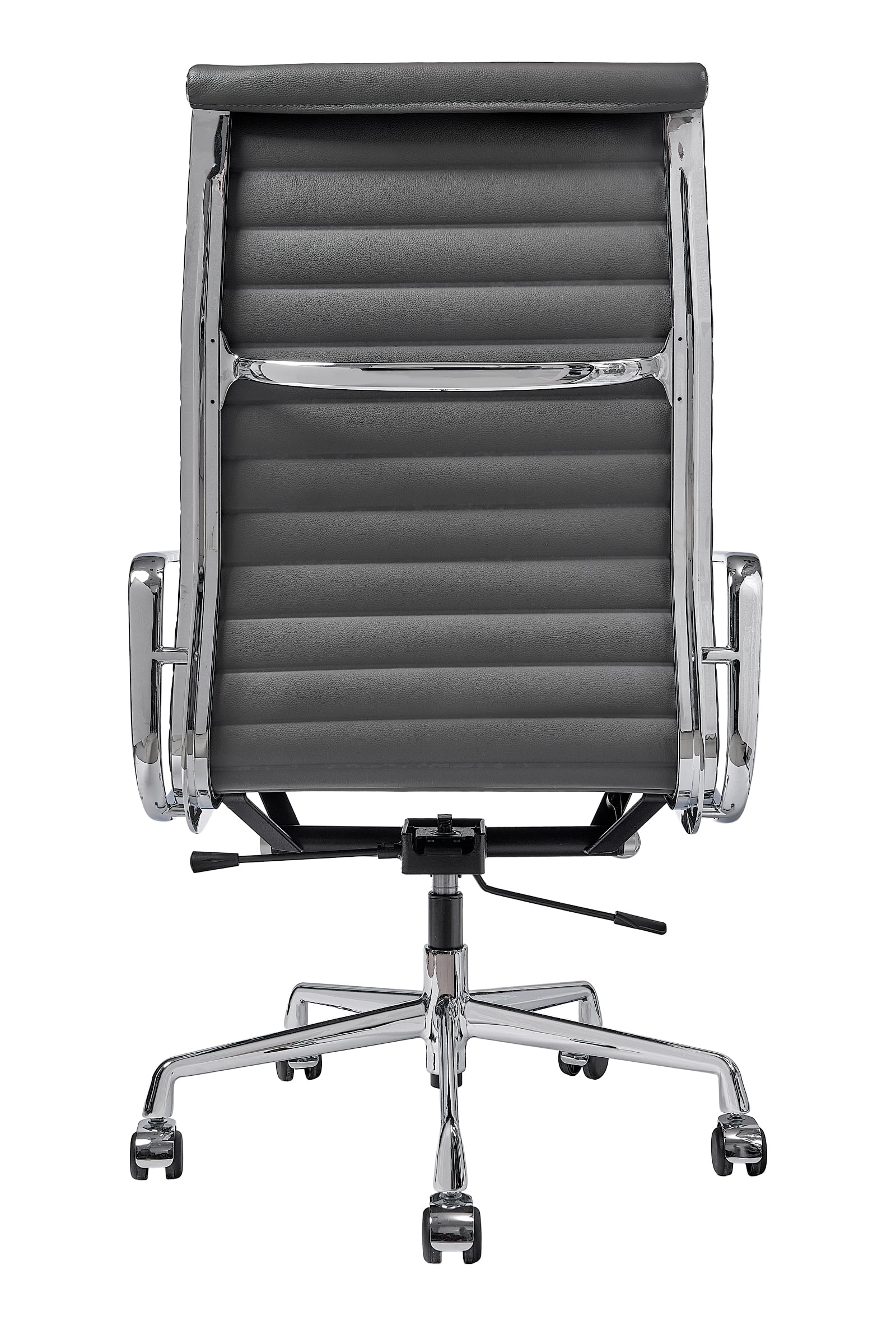 Эргономичное кресло Eames HB Ribbed Office Chair EA 119, кожа графит
