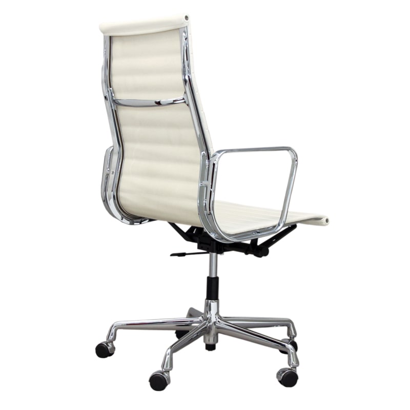 Эргономичное кресло Eames HB Ribbed Office Chair EA 119, белая кожа