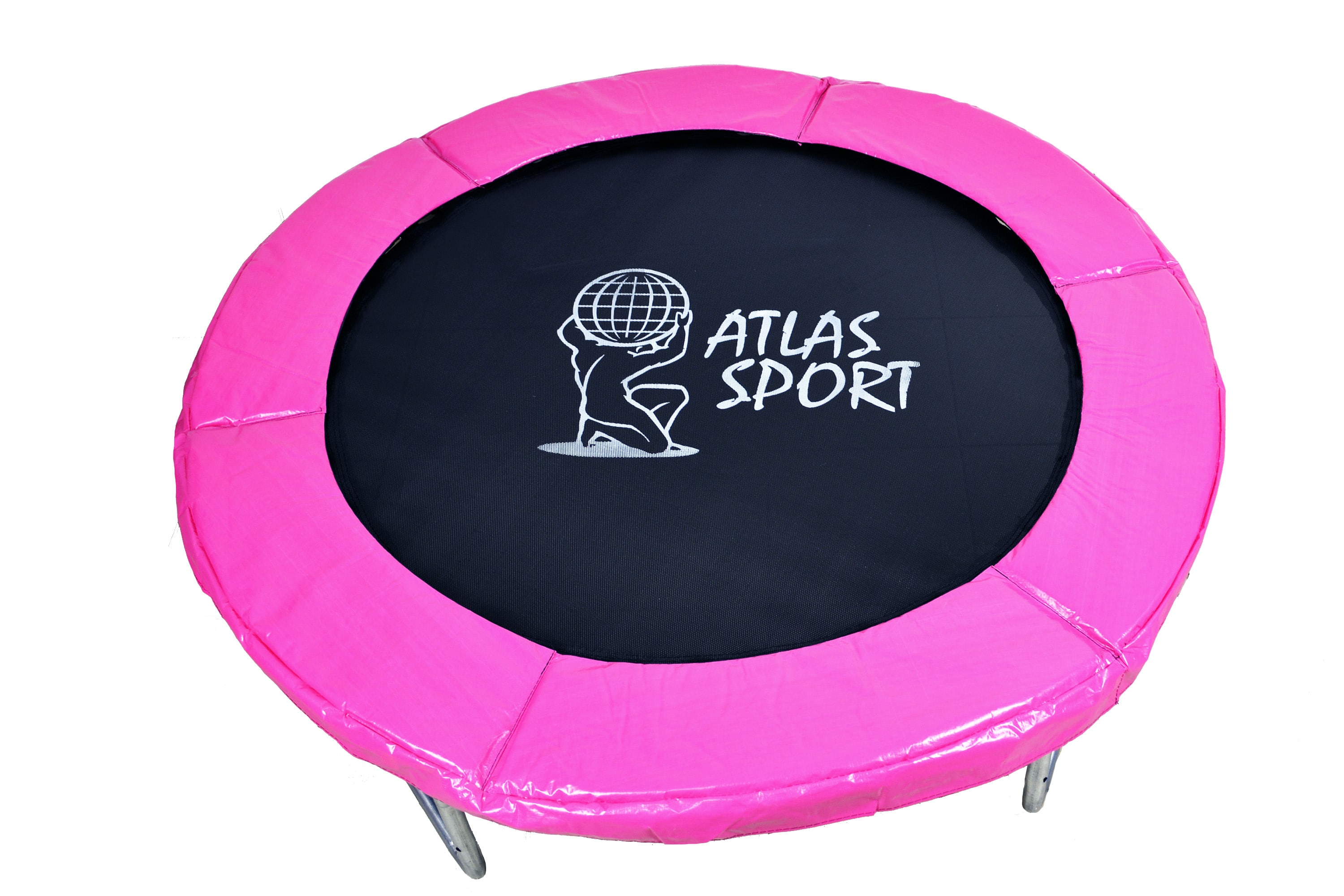 Батут Atlas Sport 140 см (4.5 ft) на эластичных ремнях, розовый