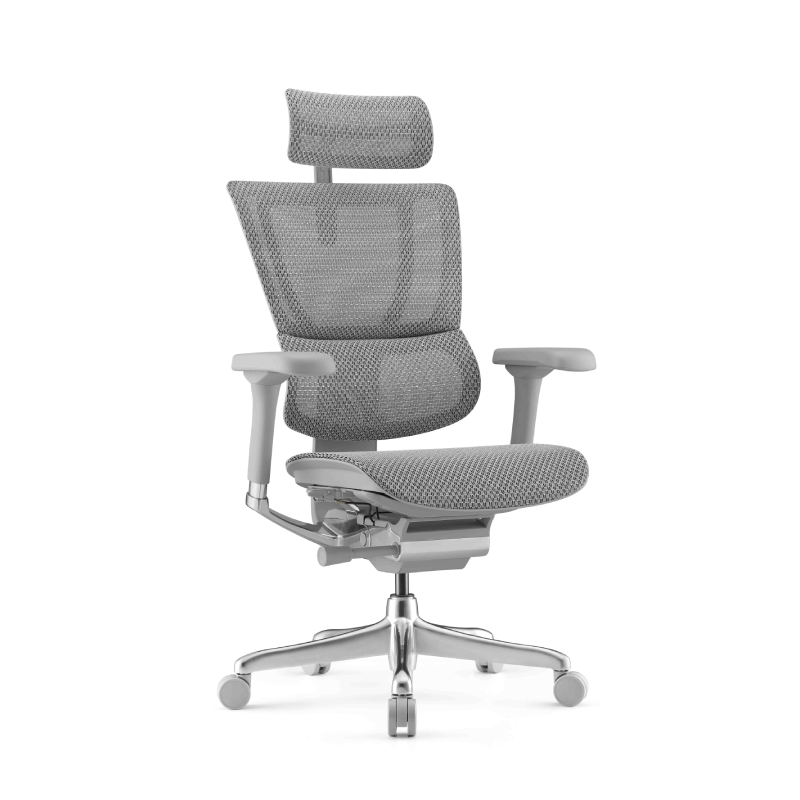 Эргономичное кресло Falto IOO-E2 ELITE (серый каркас / сетка T-168-B2 Natural Mesh светло серый / крестовина металл)