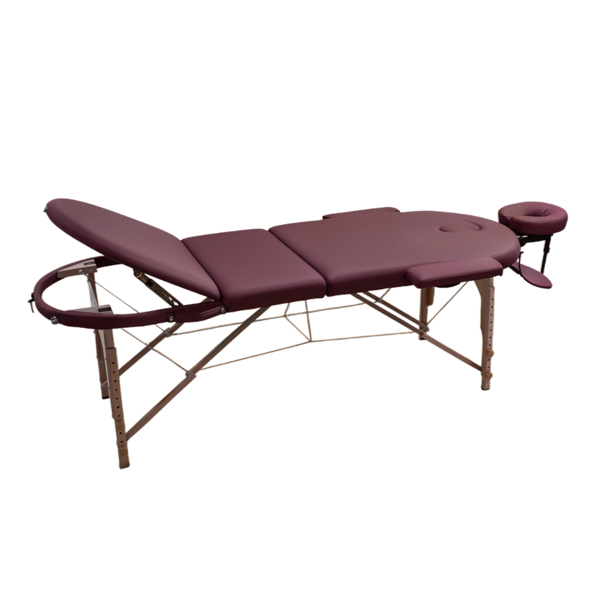 Складной массажный стол Unix  Comfort 3 Section Burgundy