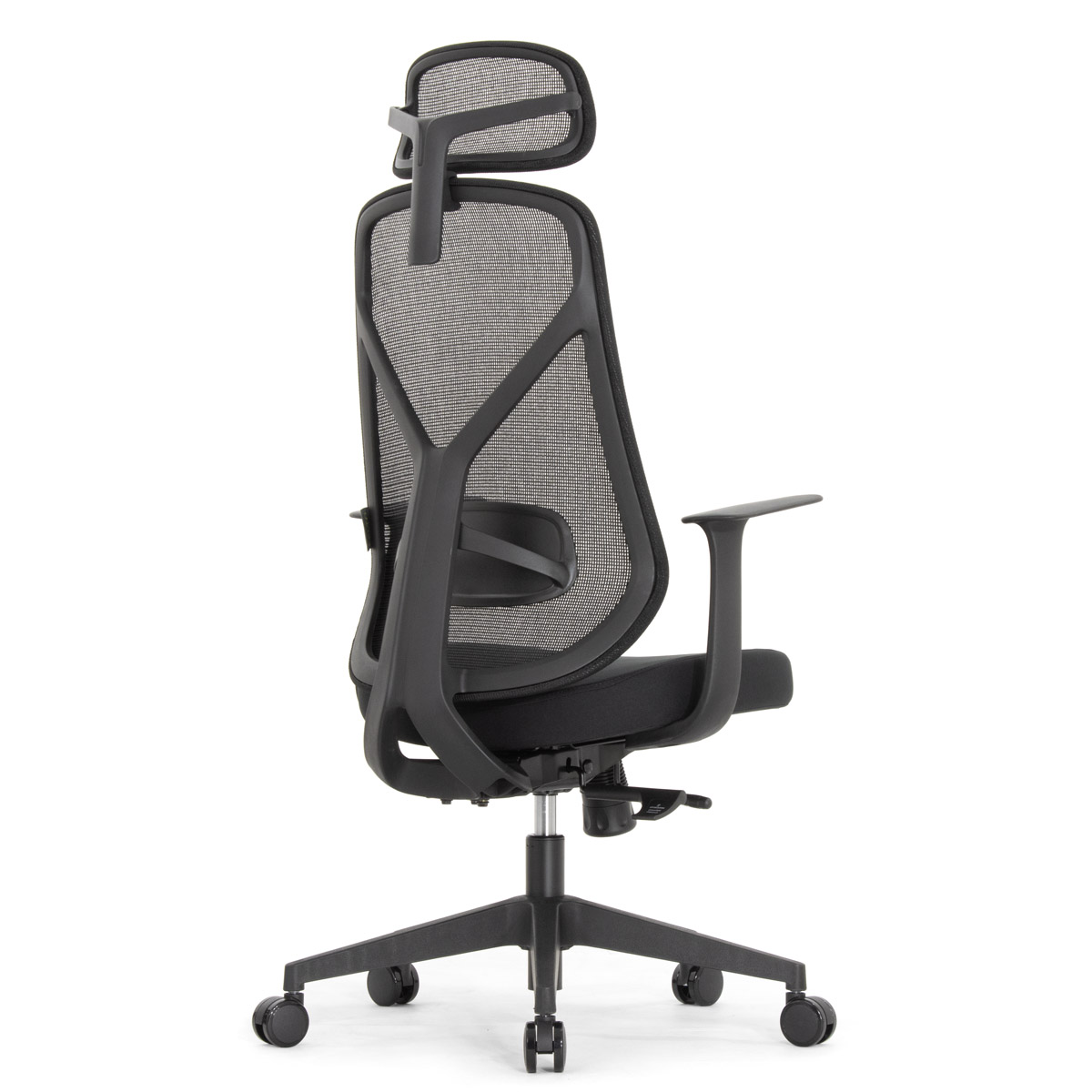 Эргономичное кресло Falto Kuraj (поясничный упор, сетка, ткань, чёрный)