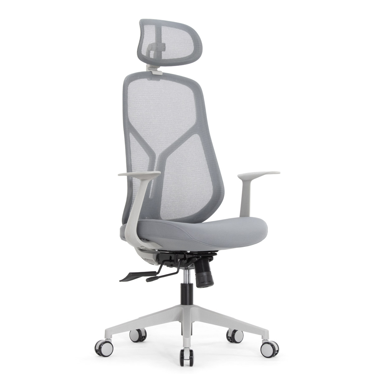 Эргономичное кресло Falto КУРАЖ LUX (сетка, ткань, серый каркас, серый)