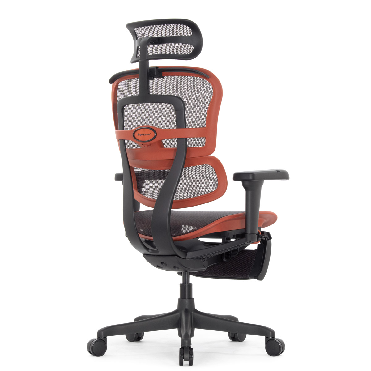 Геймерское кресло Falto Ergohuman 2 Ultra Game с подножкой (наклон вперёд, сетка, чёрный с красным)