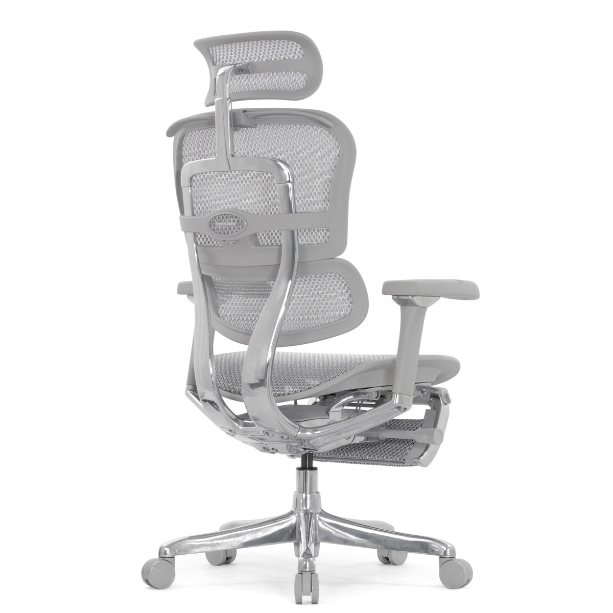 Эргономичное кресло Falto Ergohuman 2 Luxury с подножкой (SmartWork, алюминий, наклон вперёд, сетка, серый)