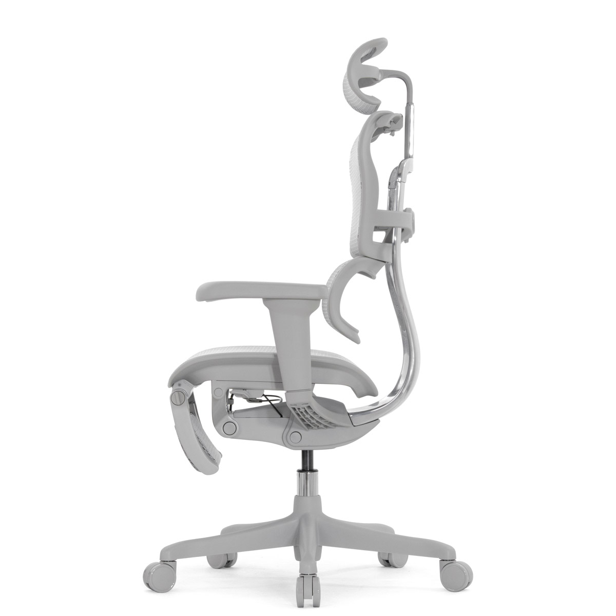 Эргономичное кресло Falto Ergohuman 2 Ultra с подножкой (наклон вперёд, сетка, серый)