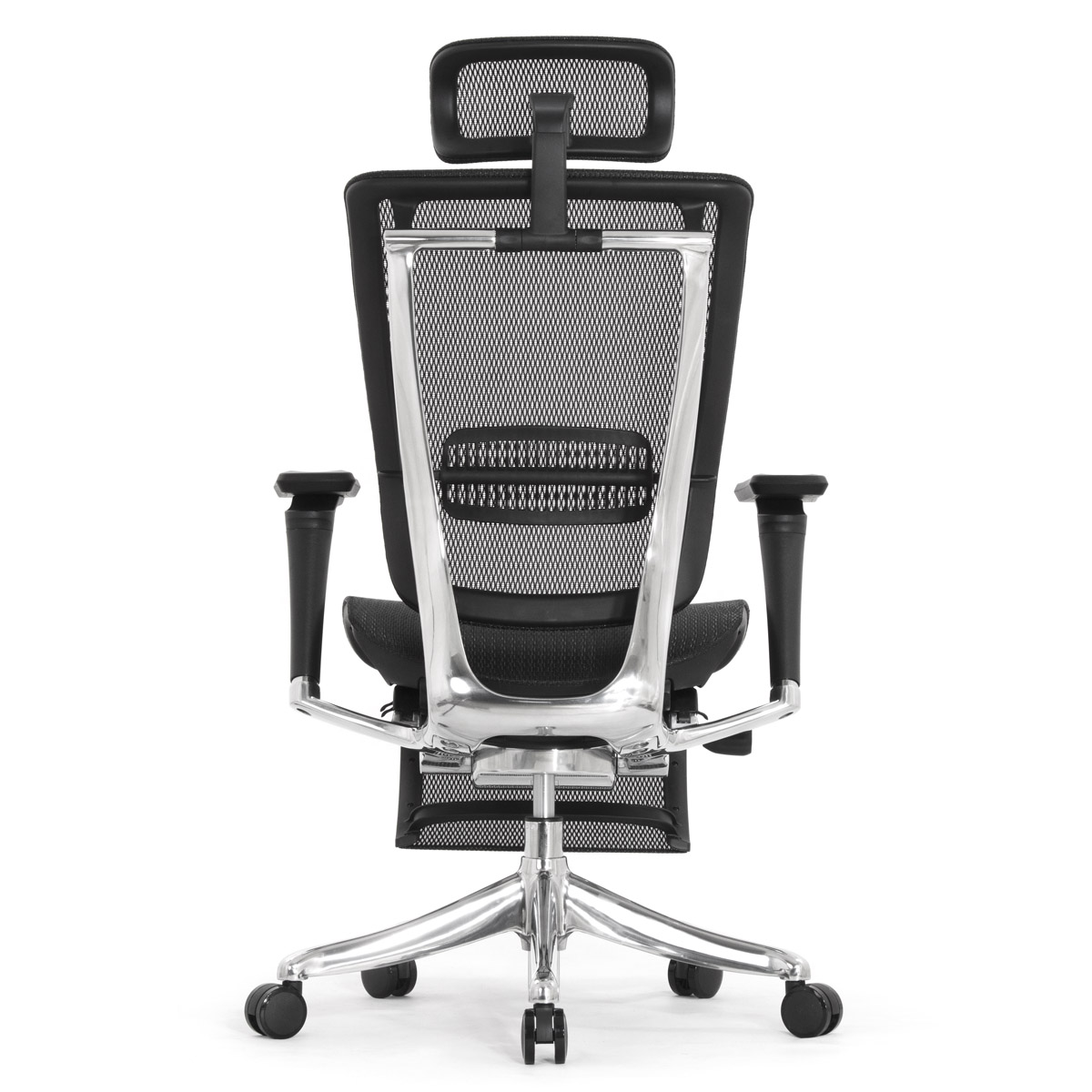 Эргономичное кресло Falto Spring 2 с подножкой (поясничный валик, подлокотники 6D (360), сетка, чёрный)