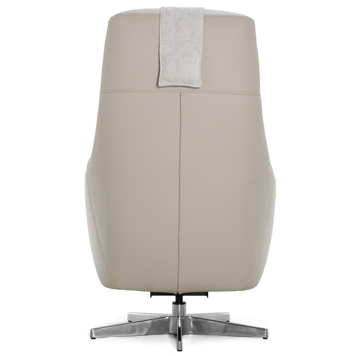 Кресло-реклайнер Falto Live (3 мотора, поясничный упор, шенилл, натуральная кожа, светлый)