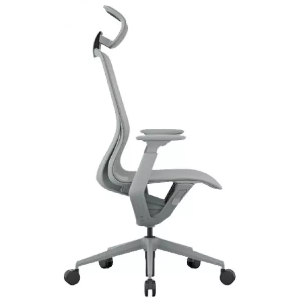Эргономичное кресло Aria с подголовником сетка, светло-серое