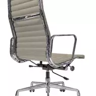 Эргономичное кресло Eames Ribbed Office Chair EA 119, серая кожа