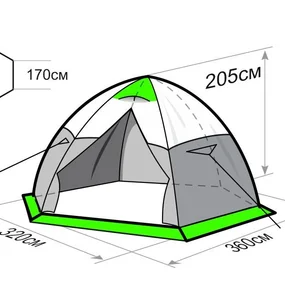 Палатка Лотос 5У Шторм, серо-салатовый