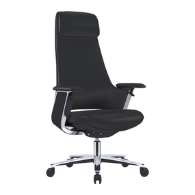 Эргономичное кресло руководителя Black Swan, чёрная кожа