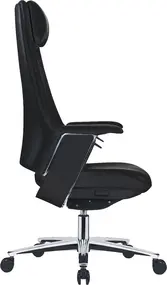 Эргономичное кресло руководителя Black Swan, чёрная кожа