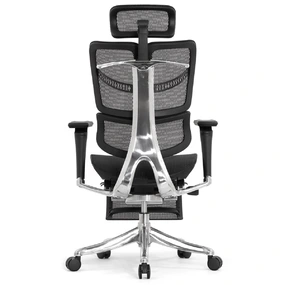 Анатомическое кресло Falto Fly 2 с подножкой (динамичный подголовник, подлокотники 6D (360), сетка, чёрный)