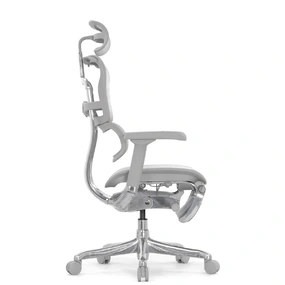 Эргономичное кресло Falto Ergohuman 2 Elite с подножкой (алюминий, наклон вперёд, сетка, серый)