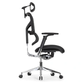 Эргономичное кресло Falto Leater Premium SL (динамичный поясничный упор, натуральная кожа, чёрный)