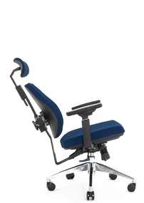 Ортопедическое кресло Falto ALPHA (корсетная спинка, ткань, тёмно-синий)