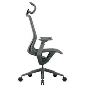Эргономичное кресло Aria с подголовником сетка, тёмно-серое