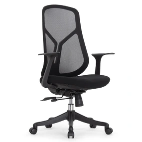 Эргономичное кресло Falto Кураж (без подголовника, сетка, ткань, черный)